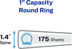 3 Ring Binder- 1" - Blue